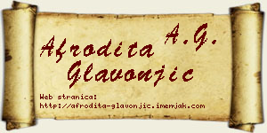 Afrodita Glavonjić vizit kartica